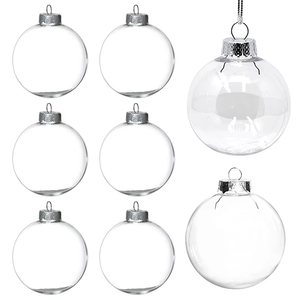Hiasan rumah pohon Natal bola, cakram plastik bola pohon Natal bening 6cm 8cm 3 1/2 3.125 inci 4 inci 10cm - Product Image 4