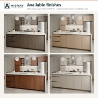 Meuble de cuisine en bois massif sur mesure, aménagement moderne en îlot, rangement par tiroirs, boîtes en panneaux mélaminés et unités modulaires