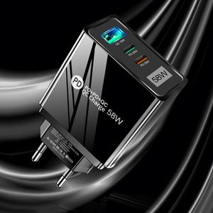 เครื่องชาร์จโทรศัพท์มือถือแบบชาร์จเร็วคู่ 58W 2PD QC3.0 ตามมาตรฐานยุโรป อเมริกา เกาหลี ออสเตรเลีย สำหรับพื้นที่ต่างๆ - Product Image 5