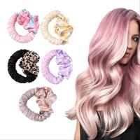 Chouchous en satin à nœud, élastiques à cheveux à volants, imprimé léopard, tie-dye pour femmes et filles, accessoires capillaires, 5 couleurs, vente en gros