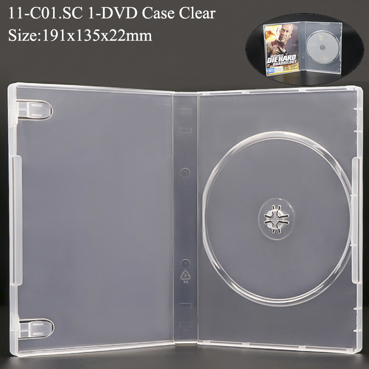 C01:22mm Boîtier 1 DVD Transparent