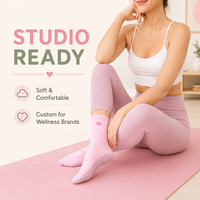 Chaussettes de fitness mi-mollet antidérapantes pour femme, personnalisées, légères et respirantes, pour le yoga et les activités de gym en intérieur