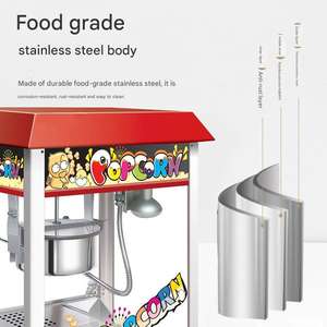 Máquina de Palomitas de Maíz Automática Mini de Acero Inoxidable 220V para Uso Comercial y Doméstico, Ideal para Tiendas de Alimentos y la Elaboración de Palomitas Dulces - Product Image 3