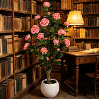 Décorations de mariage en gros : Arbre de camélia artificiel en tissu, fleurs artificielles pour extérieur, intérieur, bureau, hôtel, magasin, maison