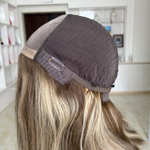 <b>Brown</b> Blonde Balayage Wig 5x5 Mono Top Wefts Full Cap Human Hair European Russian Hair Wholesale Ready to Ship - Product Image 2