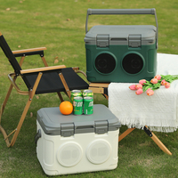 Nouvelle glacière portable 21L avec haut-parleur, format compact, pour chaîne du froid, maintien au chaud des aliments, en plastique, en promotion