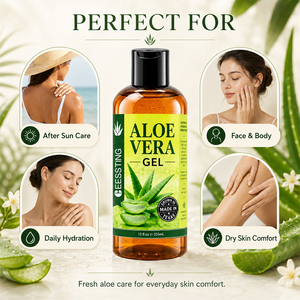 Gel apaisant naturel aux herbes avec logo personnalisé, hydratant en profondeur, rafraîchissant, soin après-soleil, fabriqué en Corée, soin de la peau bio, gel d'aloe vera - Product Image 3