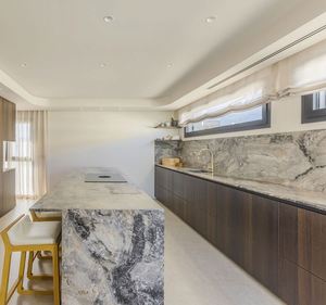 Meuble de cuisine personnalisé laqué blanc Armoire design Cuisine haut de gamme de stockage pour villa - Product Image 4