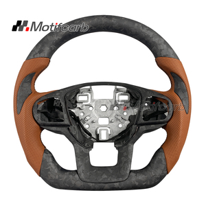 Volant personnalisé en fibre de carbone forgée mat avec poignées en cuir perforé pour Ford Explorer ST ST-Line King Ranch 2020-2026 - Product Image 1