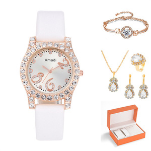 Ensemble Montre et Bijoux Goutte d'Eau Décontracté pour Femme Amadi, Cadran Numérique Créatif Exquis, Mouvement à Quartz, Bracelet en Alliage 16mm pour Étudiantes - Product Image 6