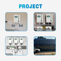 Kit híbrido de panel solar fuera de la red para uso doméstico completo 3000W-6000W con inversor de 5KVA y controlador MPPT de batería de iones de litio