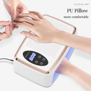 High Power Dual-Source 380W UV Led Nail Dryer Nail Table Lamp With Nail Arm Rest Hand Cushion Pillow 2 Hands