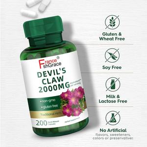 Étiquette personnalisée Devils Claw 2000 mg 200 capsules, soutient la santé immunitaire des adultes, complément alimentaire à base de plantes Devils Claw - Product Image 3