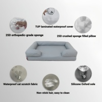 Nouveau style écologique résistant aux rayures plusieurs tailles lit orthopédique en mousse concassée 25D pour animaux de compagnie avec traversins