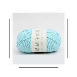 China factory supply 5ply eco-friendly Hand Knitting cotton blended yarn crochet milk cotton yarn