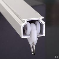 Rail de rideau en aluminium BNS 6063-T6, épaisseur 1 mm, glissières à double roulettes, blanc champagne, 20 kg/m, glissement silencieux, OEM personnalisé, 6 m