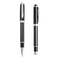 Bolígrafo de fibra de carbono de lujo con logotipo personalizado, ancho de escritura de 0,7mm, regalo de marketing de negocios de oficina, construcción de Metal