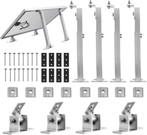 Supports de montage de panneaux solaires en aluminium <span class=keywords><strong>Angle</strong></span> réglable Jambe avant Jambe arrière Toit plat Inclinaison Système de montage solaire 10KW - Product Image 1