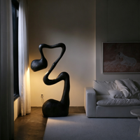 Glasfaser Skulpturale Stehlampe Abstrakte Kunst Skulptur Bodenleuchte FRP Gebogene Stehlampe für Wohnzimmer Villa Hotel