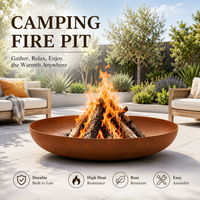 Brasero de camping moderne en acier, avec structure métallique, pour jardin et balcon, design personnalisé, en acier Corten, carbone et acier inoxydable, multi-usages