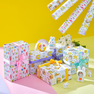 <strong>Easter</strong> Gift <strong>Wrapping</strong> <strong>Paper</strong> Cartoon Rabbit Chick Printing Diy Flower Gift <strong>Paper</strong> - Product Image 1