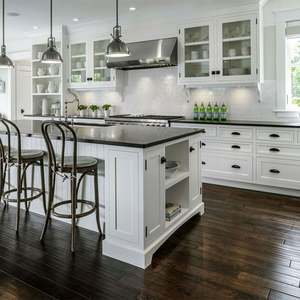 Ensemble d'armoires de cuisine modernes en bois massif avec couleur RAL personnalisée, pieds en alliage d'aluminium, meubles de rangement personnalisés pour la cuisine - Product Image 5