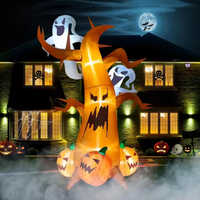 Géant 8.4FT personnalisable Halloween Outdoor Yard Decor Scary Vampire Skull Gonflable LED Lights Haunted Annoncé Inflatables