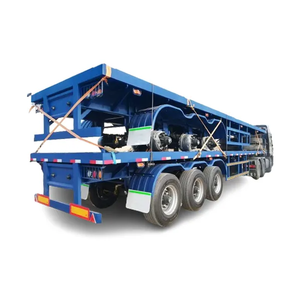 3 Axle 4 Axle 40T Flatbed Flat Bed Container Semi Trailer Used Truck Trailer For Sale