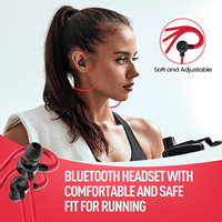 Écouteurs sans fil intra-auriculaires à crochet d'oreille avec subwoofer, commande vocale magnétique, étanchéité IPX8, autonomie de 5 à 10 heures, pour le sport
