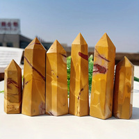 Colonne de cristal de jaune d'œuf naturel en gros - Décoration Feng Shui pour bureau et maison, cadeau unique pour la fête des mères et Pâques