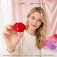 Pot vide ISMAN 10g en forme de lèvres pour baume à lèvres, crème visage, contenant cosmétique brillant en plastique PP rechargeable avec boucle porte-clés