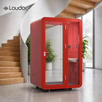 Cabine téléphonique de bureau moderne modulaire et mobile en alliage d'aluminium, pod acoustique silencieux, poste de travail insonorisé, espace de travail privé pour une personne