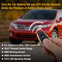Interrupteur de déconnexion de batterie à distance 12V 200A, coupe-circuit antivol pour voiture, relais de commande à distance sans fil avec 2 contrôleurs