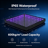 Panel de Espejo Infinito de 12x12 pies con Efecto 3D, Pista de Baile LED DMX para Bodas, Fiestas y Salones de Baile