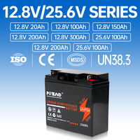 Batterie au lithium LiFePO4 POEAE 12,8 V 20 Ah 1200 cycles, étanche IP67, à décharge profonde, pour remplacement de batterie de camping-car, avec BMS intégré, garantie 3 ans