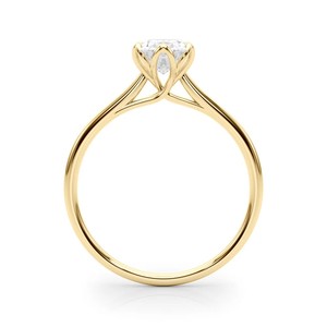Bague de fiançailles solitaire minimaliste en argent sterling 925 avec moissanite ronde vietnamienne pour femme, sertie à griffes, style mode - Product Image 3
