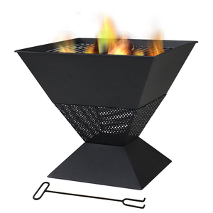 Quadrato contemporaneo esterno in metallo <span class=keywords><strong>camino</strong></span> a forma di tazza di design più barbecue con <span class=keywords><strong>legna</strong></span> o carbone di <span class=keywords><strong>legna</strong></span> in giardino - Product Image 1