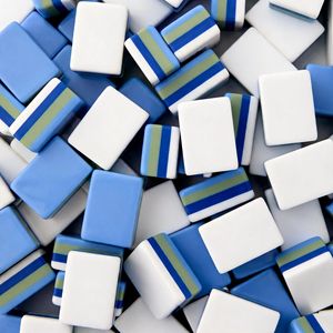 Juego de Fichas de Mahjong Americanas de 160 Piezas con Grabado Personalizado, Acrílico Multicapa, Azul Claro, Estilo Moderno, <span class=keywords><strong>Funway</strong></span> MJ021, Cristal de Alta Gama - Product Image 1