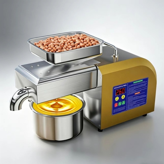 Oil Press Machine with 110V/220V, Suitable for Olive Oil Extraction, Made of 304 Stainless Steel