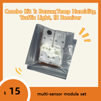 Kit Combo Qimayuan P4 de 4 Piezas, Plug-and-Play con Sensor de Temperatura, Humedad, Luz de Tráfico y Receptor IR para Educación con IA