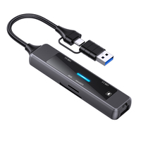 Base de Expansión Tipo-C 5 en 1 de Alta Calidad, Hub USB y Estación de Expansión Tipo C, Base de Expansión 5 en 2 con Hub USB para Laptop