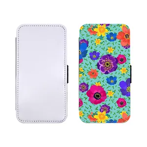 New Arrival Customized 2D Sublimation Blanks Leather Flip Phone Case Wallet Case for IPhone 15 pro max