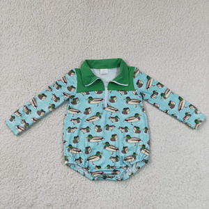 Combinaison de chasse au canard col vert pour bébés garçons, à col polo zippé, manches longues, imprimé faune, color block - Product Image 6