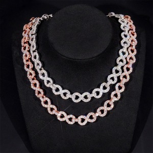 Brilliant Luster 10mm <b>Iced</b> <b>Out</b> Moissanite Infinity Link <b>Chain</b> 925 Sterling Silver Hip Hop Rhodium Plated Gift Party - Product Image 1