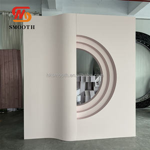 Telón de Fondo de Boda Moderno Rosa Ondulado Romántico y Elegante, Telón de Fondo de Boda 3D de PVC, Decoración de Escenario, Arco de Acrílico - Product Image 1