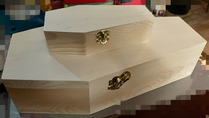 Caja de ataúd de madera con bisagras para decoración de Halloween, recuerdos de fiesta, exhibición gótica o memorial para mascotas - Product Image 6