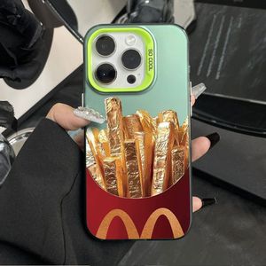 Coques de Téléphone Antichoc de Luxe Effet Frites Dorées pour <span class=keywords><strong>iPhone</strong></span> 17 Air, 16, 15 Plus, Pro Max, 14, 13, 12, <span class=keywords><strong>11</strong></span>, X – Housse Arrière - Product Image 5