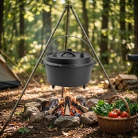 Cocotte en fonte écologique de style américain, 8,5 QT, revêtement à base d'huile végétale sans PFOA, pour camping en plein air, personnalisable