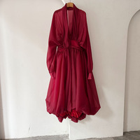 Robe unie Wenshuo en gros, robe à manches longues, logo personnalisé, robe de haute qualité, directement de l'usine
