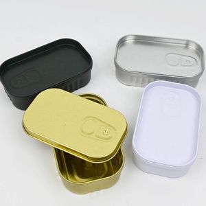 Boîte en métal décorative créative en forme de boîte de conserve de sardines vide, avec clip en forme de trèfle, pour rangement de bijoux - Product Image 3